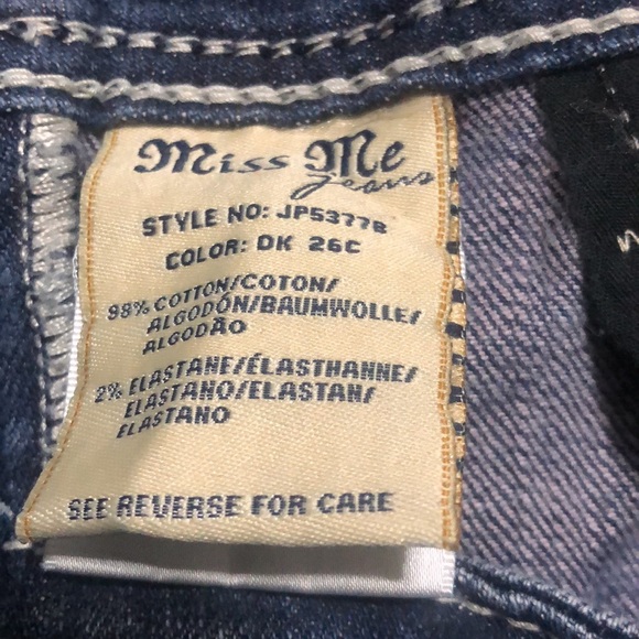 Miss Me JP5377B Boot Cut Dark Jeans. Color DK 26C SZ 26 - Picture 8 of 8